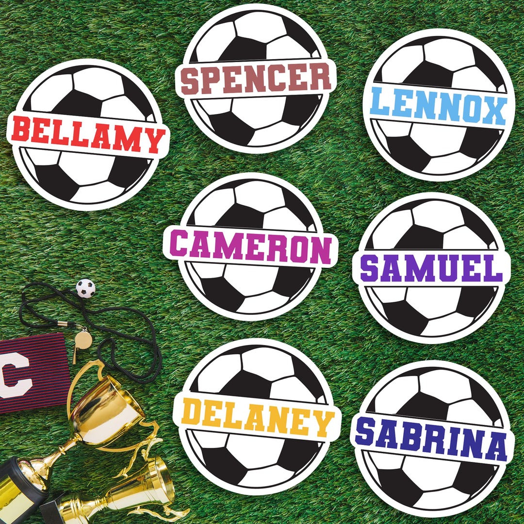 Football Display Names Custom Soccer Name Sticker: Waterproof Die-cut Vinyl Label - Etsy