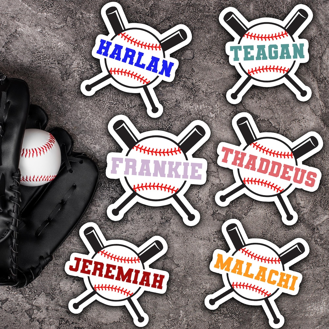 Custom Baseball Name Sticker: Waterproof Die-cut Vinyl Label - Etsy