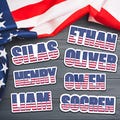 Custom Name USA 250th Anniversary Sticker, 1776-2026 American Flag Patriotic Vinyl Decal, Waterproof Sticker