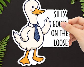 Silly Goose On The Loose Sticker: Waterproof Vinyl Decals for Laptop, Kindle