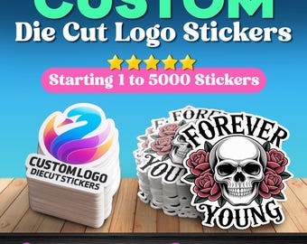 Custom Logo Vinyl Stickers: Die Cut Stickers, Waterproof | Water Bottle Labels | Laptop Sticker