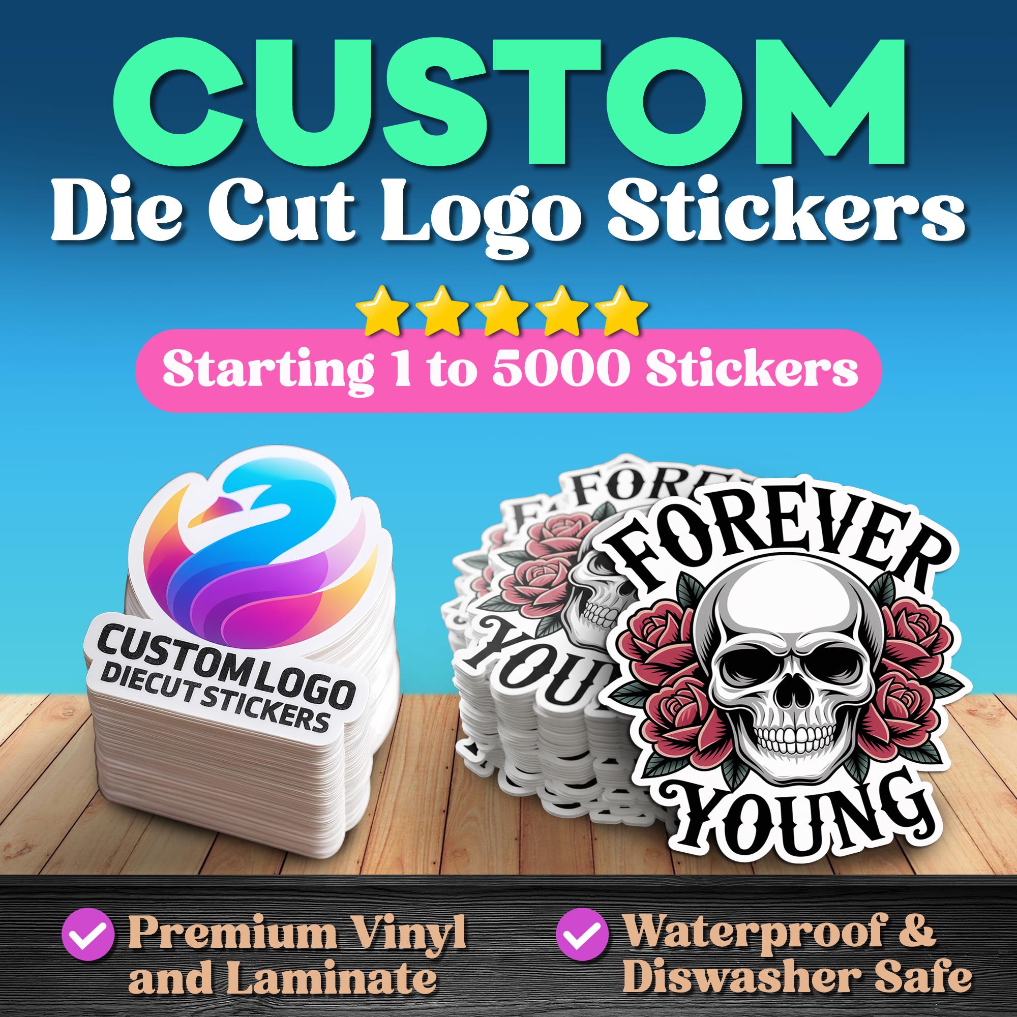 Custom Logo Vinyl Stickers: Die Cut Stickers, Waterproof | Water Bottle ...