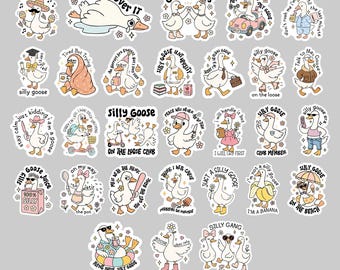 Silly Goose Sticker Pack 29: Waterproof Vinyl Decals for Laptop, Kindle