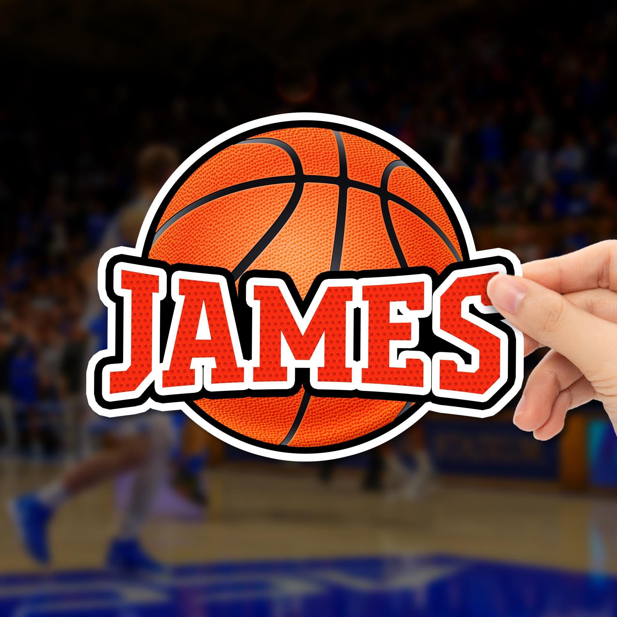 Custom Basketball Name Stickers: Die Cut Waterproof Vinyl Stickers ...