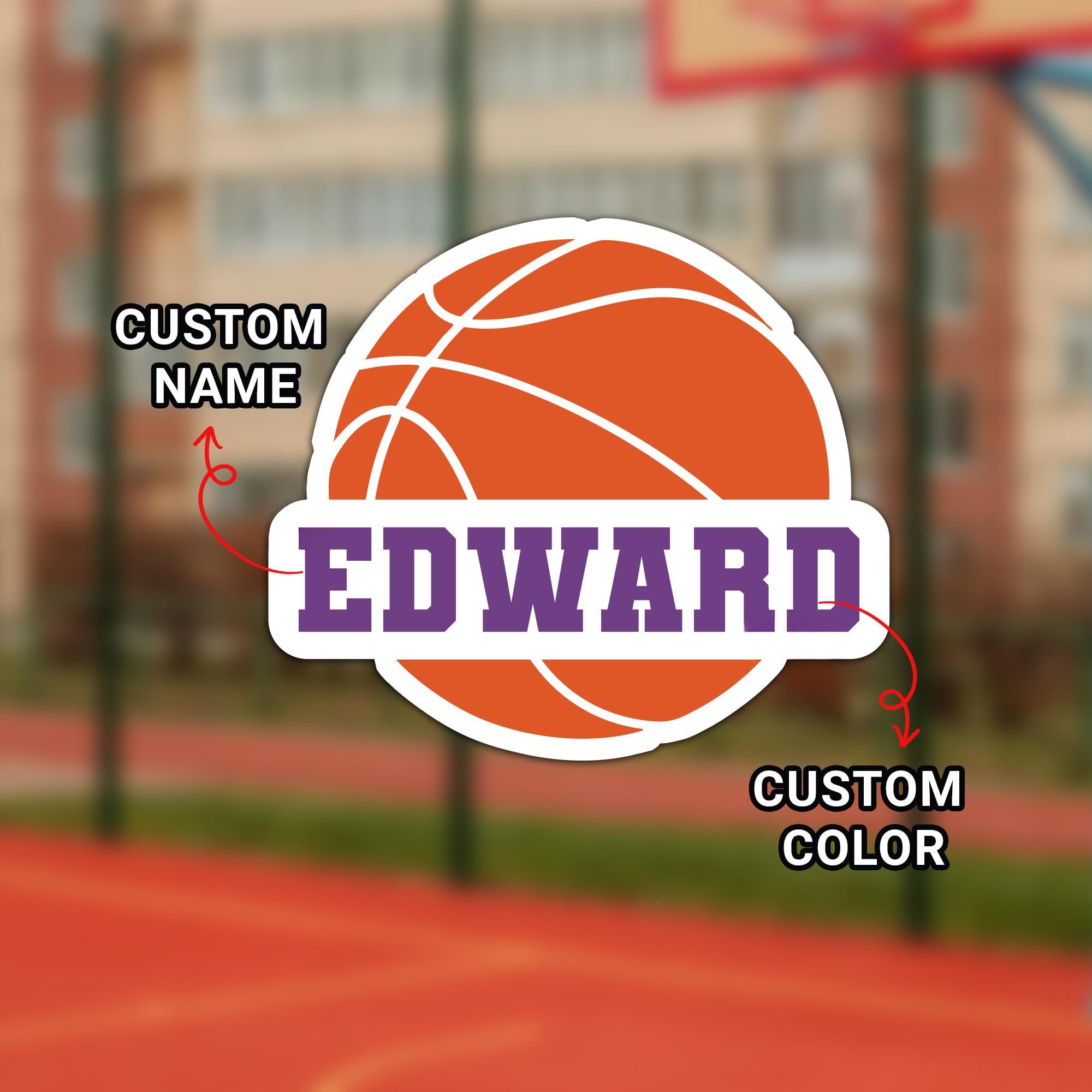 Custom Basketball Name Sticker: Waterproof Die-cut Vinyl Label - Etsy