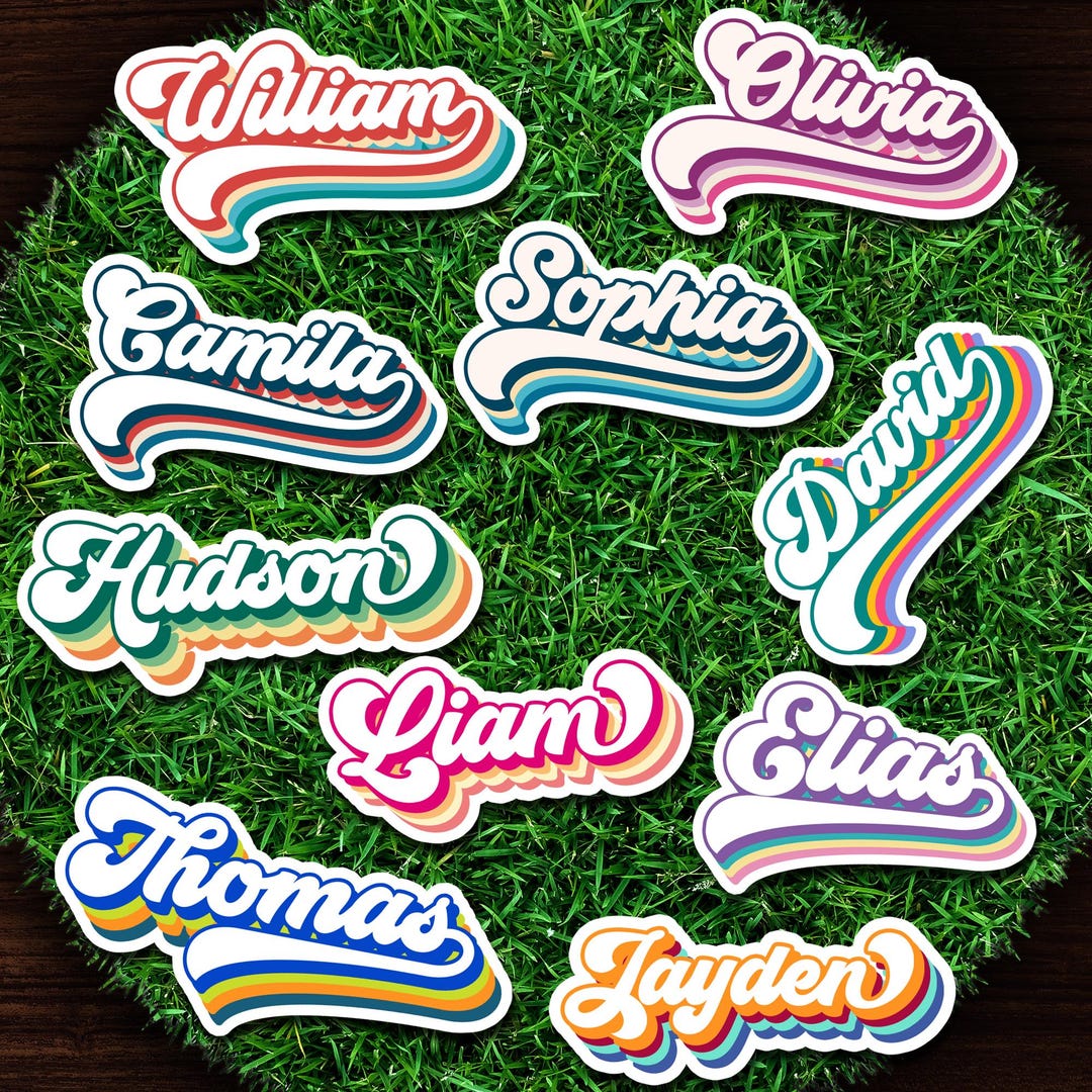 Personalized Vintage Name Sticker: Waterproof Vinyl Die-cut Label - Etsy