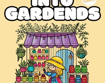 Süßes Malbuch in Gärten: Einfaches, einfaches Malbuch mit Pflanzen, Blumen, süßen Tieren zum Ausmalen für Erwachsene und Jugendliche