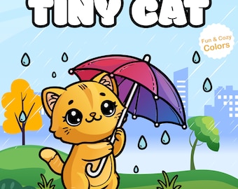 Cute Cat Coloring Pages Bold and Easy, Kawaii Coloring Book for Adults and Kids, Cozy Scenes and Stress Relief Fun Design Coloring Printable