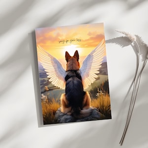 Carte de sympathie pour chien – Carte pour la perte d'un animal de compagnie avec poème – Monument commémoratif de chien personnalisé (berger allemand, terrier Jack Russell, cocker et plus)