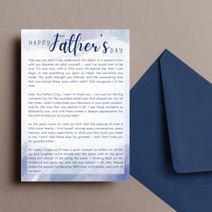 Vatertagskarte für älteren Vater – Vom Erwachsenen zum Vater – Sentimentale Karte – Älterer Vatertag