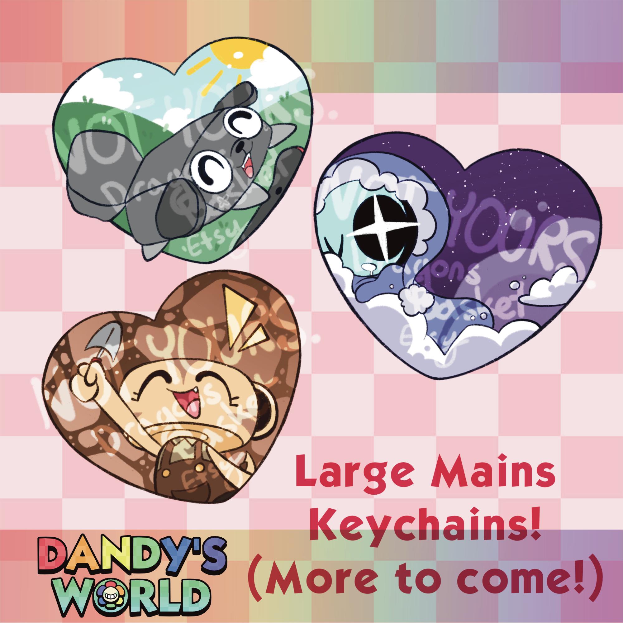 Dandy's World Mains Heart Keychains! Large 2.5 Inch Arcylic - Etsy