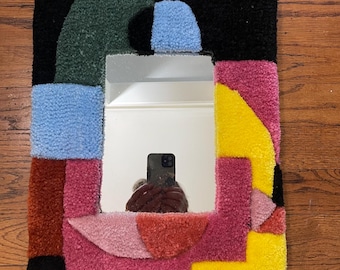 Colorful tufted mirror