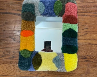 Colorful tufted mirror
