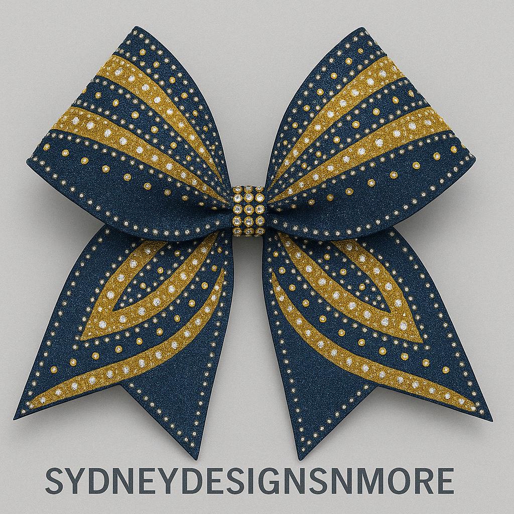 Custom Glitter Cheer Bow with Rhinestones – Personalized Competition Hair Bow, Team Spirit Wear, Color Match Available