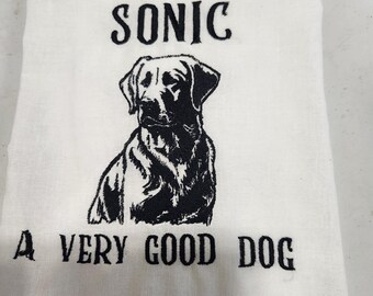 Custom pet memorial embroidery