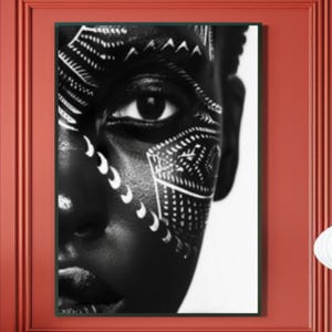 African Tribal, Print Art African , Ai Art, Artwork Print, Digital Download Art, Modern Black Art, Digital Wall Art
