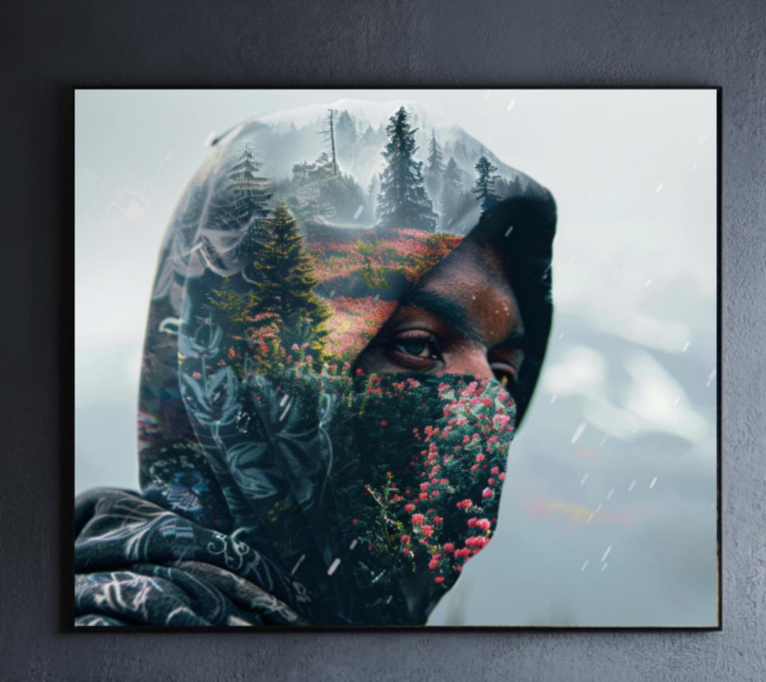 Double Exposure - Digital Art Print - Double Exposure Mountain ...