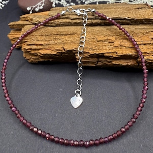 Garnet Crystal Anklet 2mm Tiny Faceted Beads Anklet Red Stone Anklet Minimalist Adjustable Women Anklet Bracelet Protective Dainty Bracelet