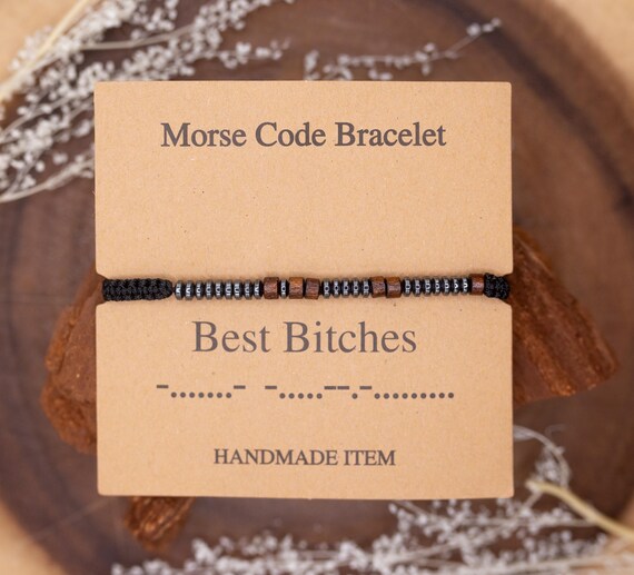 Best Bitches Morse Code Bracelet Top Beaded Bracelet Hidden