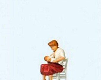 Preiser 28176 HO Scale Nursing Mother Mother, Baby & Chair