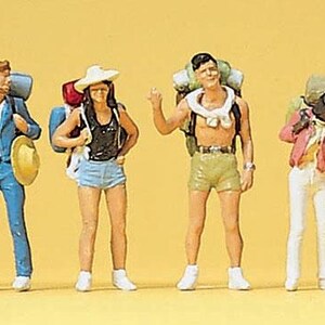 Preiser 10296 HO Scale Young Travelers Backpacking Figures