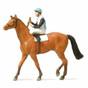 Preiser 29080 HO Scale Individual Figures Jockey On Horse