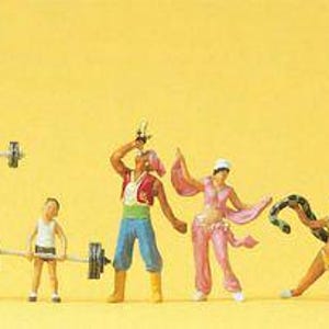 Preiser 24656 HO Scale Circus Figures Sideshow Performers paquete (8)