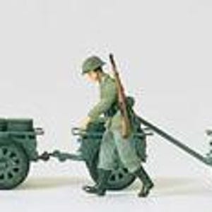 Preiser 16547 HO Militär Deutsche Armee WWII unbemalte Pferde Karren / Karren