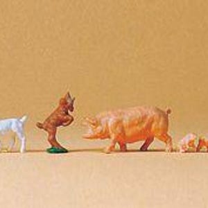 Preiser 14162 HO Scale Animals -- Goats & Hogs