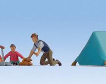 Noch 15876 HO Scale 4 Campers, Tent and Accessories