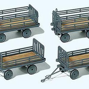 Preiser 17129 HOスケール 電動手荷物カート用手荷物トレーラー - キット DB (4)