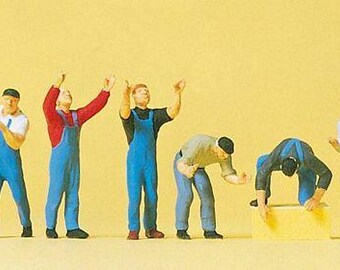 Preiser 10497 HO Scale People Working Scaffolders pkg(6)