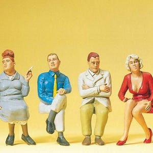 Preiser 45123 G Scale Pedestrians -- Seated Travellers (Set #3) pkg(4)