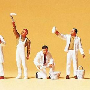 Preiser 10477 HO Scale People Working -- Paint Crew
