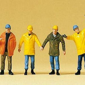Preiser 10423 HO Scale People Working -- Modern Workmen w/Outdoor Gear pkg(6)