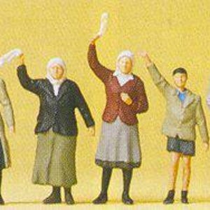 Preiser 72413 1/72 Scale 1:72 Figures Civilians Waving pkg(5)