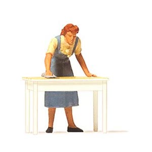 Preiser 28134 HO Scale Housewife Cleaning Table