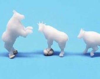 All Scale Miniatures 1600964 N Scale Mountain Goats Unpainted 3D Printed pkg(5)