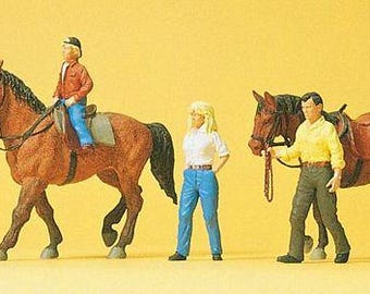 Preiser 10500 HO Scale Sports & Recreation Riders w/Horses #1