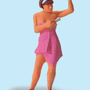 Preiser 28143 HO Scale People At Home -- Woman Spraying Deodorant