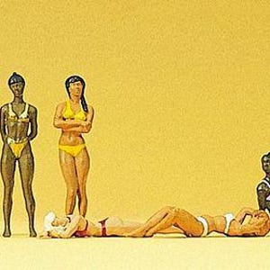 Preiser 10309 HO Scale Recreation & Sports -- Female Bathers pkg(5)