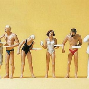 Preiser 10424 HO Scale Recreation & Sports -- Sunbathers Eating pkg(6)