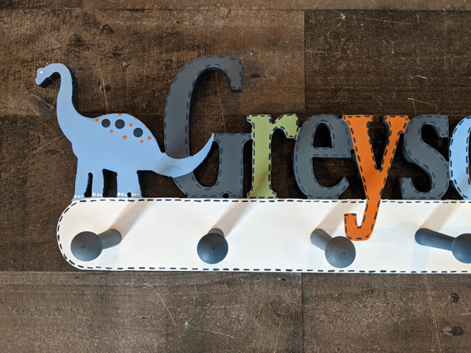 Personalized Dinosaur Coat Rack Kids Personalized Dino Coat Etsy