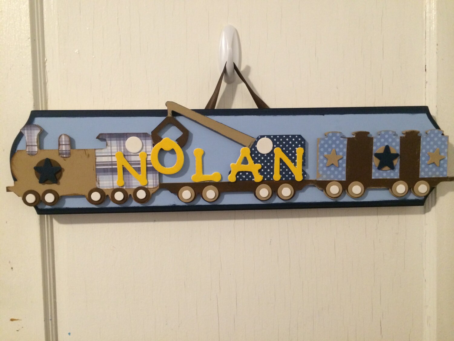 Custom Personalized Train Name Plaque Boys Name Sign Boys Etsy