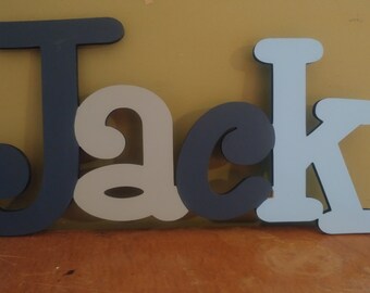 Custom Boys Name Sign - Nursery Wall Letters Name Sign - Wood Wall Letters Boy Style