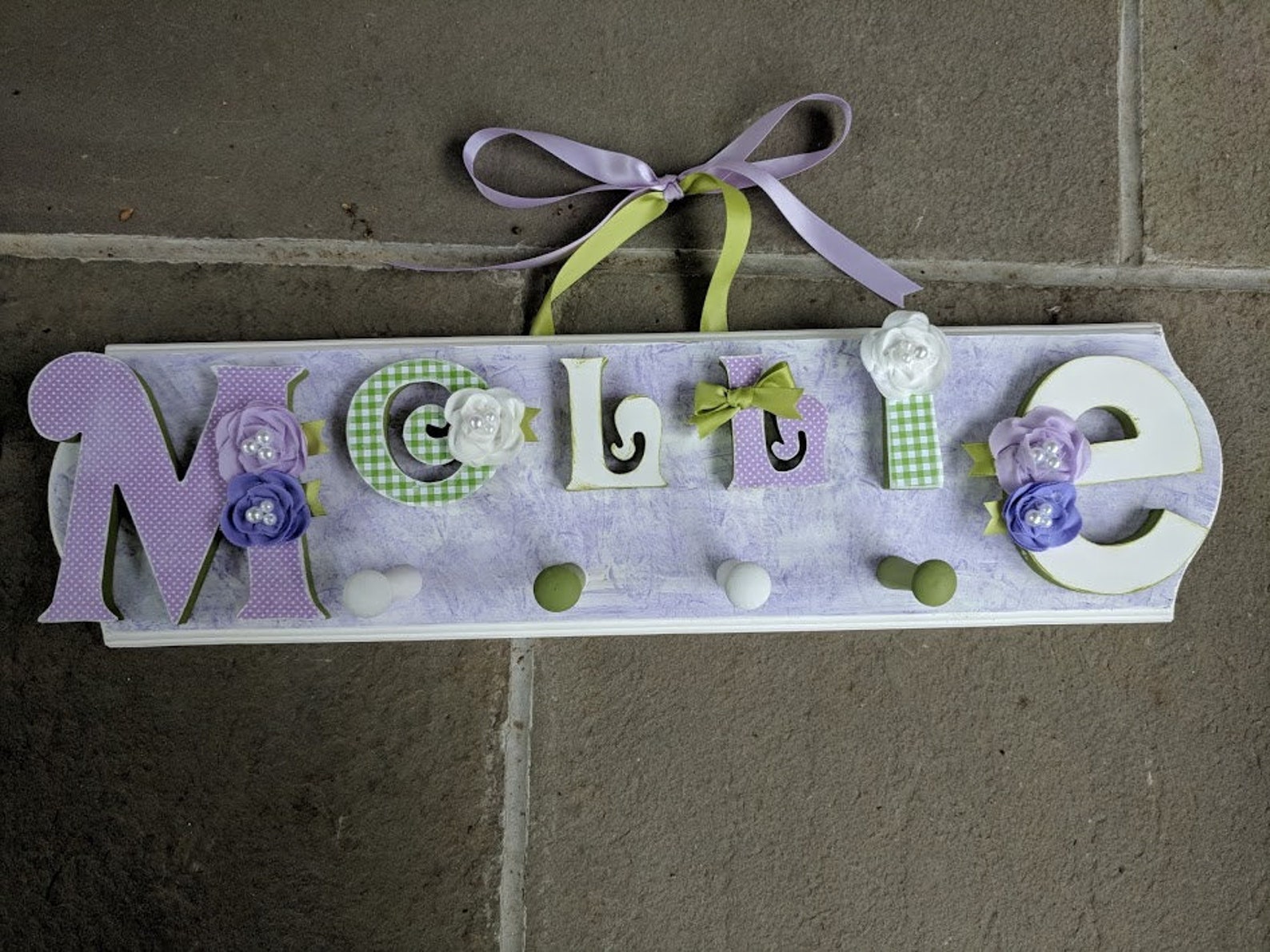 Custom Kids Name Sign Peg Rack Nursery Wall Letters Name Etsy