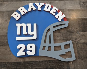 Custom Boys Football Helmet - Boys Football Decor - Custom Boys Football Team Helmet - Personalized Helmet - Boys Custom Football Wall Sign