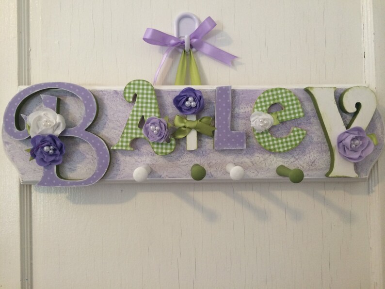 Custom Kids Name Sign Peg Rack Nursery Wall Letters Name Etsy