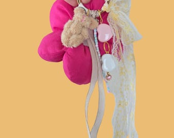 Bunny Pattern Fluffy Handmade Bag Charm Cute Keychain Accessories