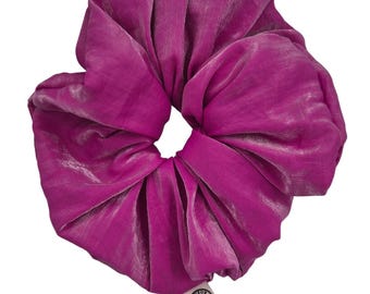 Dusty Pink Cotton Ruffle Scrunchie Hair Tie Ponytails